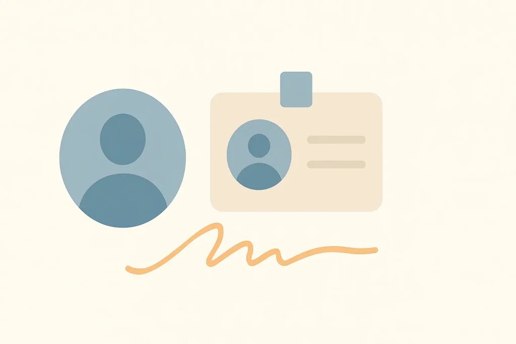 Personal branding and name domains illustration representing identity, profile, and signature